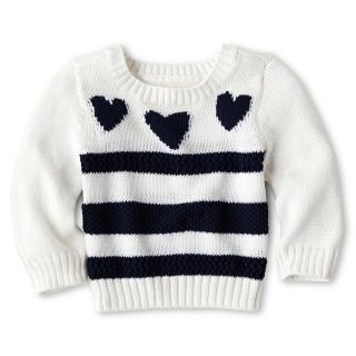 ARIZONA Hearts and Stripes Sweater   Girls 12m 6y, American Navy, Girls