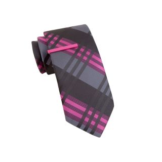 JF J.Ferrar JF J. Ferrar Sherels Plaid Tie, Black/Pink, Mens
