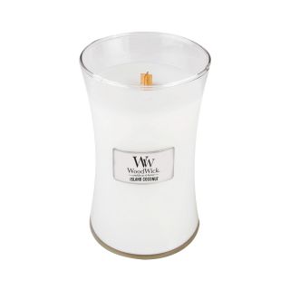 Woodwick FRAGRANCE OF THE MONTH Island Coconut Large Candle, White