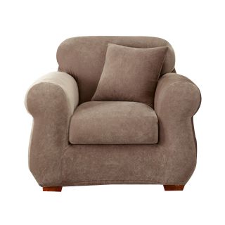 Sure Fit Stretch Piqué 3 pc. Chair Slipcover, Taupe