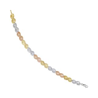 Tri Color 14K/Sterling Silver S Bracelet, Womens
