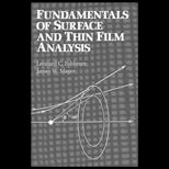 Fundamentals of Surface and Thin Film Analysis