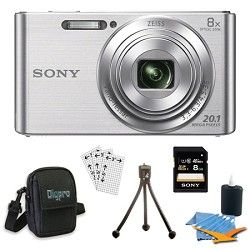 Sony DSC W830 Cyber shot Silver Digital Camera 8GB Bundle