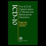 ICD 10 Classification of Mental and Beh