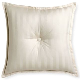 ROYAL VELVET Ivory Damask Stripe 18 Square Decorative Pillow