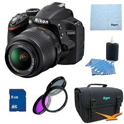 Nikon D3200 DX format Digital SLR Kit w/ 18 55mm DX VR Zoom Lens Pro Kit (Black)