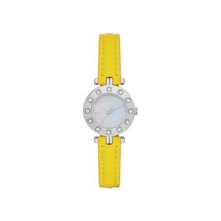 Womens Crystal Accent Bezel Faux Leather Strap Watch, Other