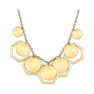 DOWNTOWN BY LANA Gold Tone Hexagon & Disc Necklace, Womens