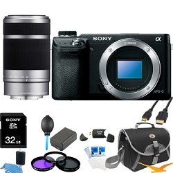 Sony Alpha NEX 6 16.1 MP Digital Camera (Black Body) + SEL 55 210 Ultimate Bundl