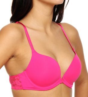OnGossamer 013500 Luxe Lace And Micro Scoop Neck Push Up Bra