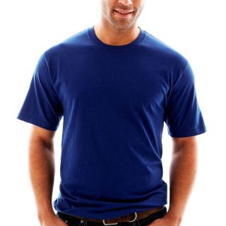 Stafford Cotton Lightweight Color Crewneck T Shirt   Big and Tall, Blue, Mens