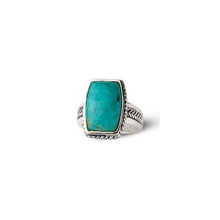 Sterling Silver Genuine Turquoise Ring, Womens