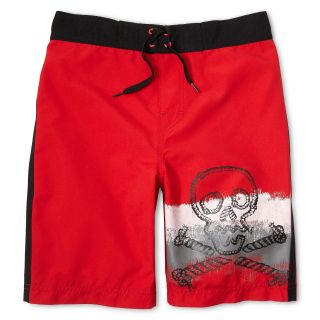 ARIZONA Skull Swim Trunks   Boys 6 18, Red, Boys