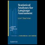Statistical Analysis for Language Assessment
