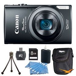 Canon PowerShot ELPH 340 HS 16MP 12x Zoom 3 inch LCD Black Kit