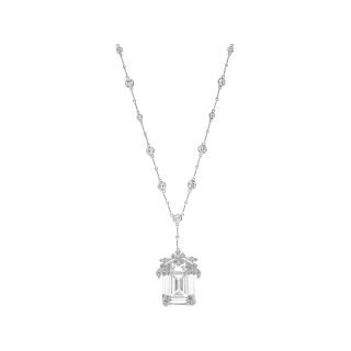 CZ by Kenneth Jay Lane Cubic Zirconia Solitaire Statement Pendant, Womens