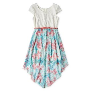 Disorderly Kids Belted, High Low Dress   Girls 6 16 and Plus, Blue, Girls