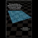 Introduction to Mathematical Analysis for Economic Theory and Econometrics