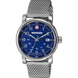 Wenger Mens Urban Classic Swiss Army Watch   Blue Sunray Dial/Stainless Steel B