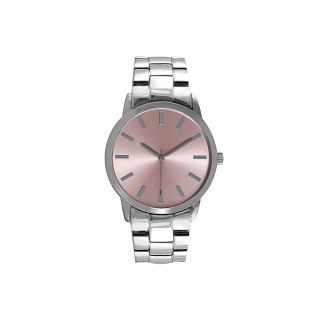Womens Pink Dial Silver Tone Bracelet Watch