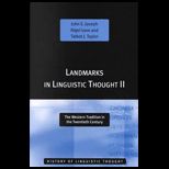 Landmarks in Linguistic Thought II  The Western Tradition in the Twentieth Century