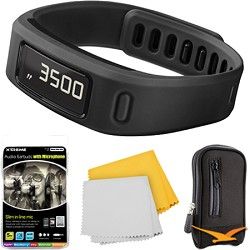 Garmin Vivofit Fitness Band Bundle w/ Heart Rate Monitor (Black) Plus Accessory