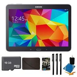 Samsung Galaxy Tab 4 Black 16GB 10.1 Tablet, 16GB Card, and Case Bundle