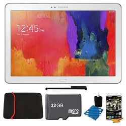 Samsung Galaxy Note Pro 12.2 White 64GB Tablet, 32GB Card, Headphones, and Case