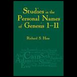 Studies in the Personal Names of Genesis 1 11