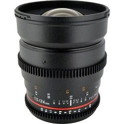 Rokinon 24mm T1.5 Aspherical Wide Angle Cine Lens, De clicked Aperture   Canon E