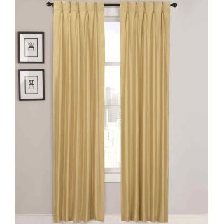 Supreme Palace Antique Satin Pinch Pleat Lined Curtain Panel Pair, Gold