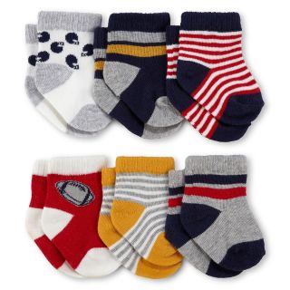 Carters 6 pk. Sport Socks   Boys, Red/Yellow, Red/Yellow, Boys