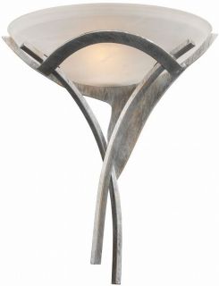 Aurora Tarnished Silver Art Deco Wall Sconce