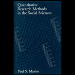 Quantitative Research Methods in Social Sciences