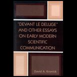 Devant Le Deluge and Other Essays on Early