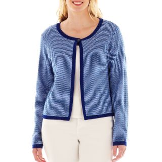 LIZ CLAIBORNE Cropped Cardigan Sweater   Plus, Blue, Womens