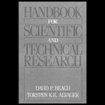 Handbook for Scientific and Technical Research