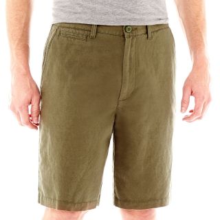 Island Shores Flat Front Shorts, Green, Mens