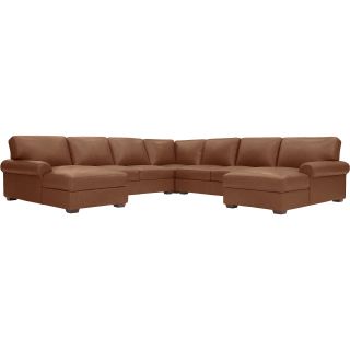 Leather Possibilities 5 pc. Chaise Sectional, Sahara