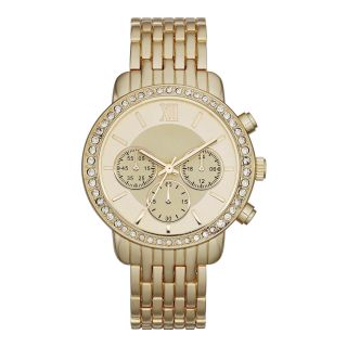 Womens Faux Chronograph Bracelet Watch, Gold