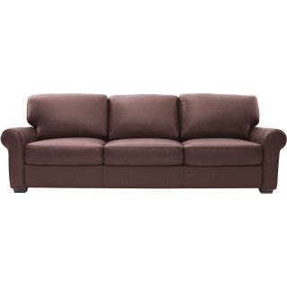 Leather Possibilities Roll Arm 96 Sofa, Chocolate (Brown)