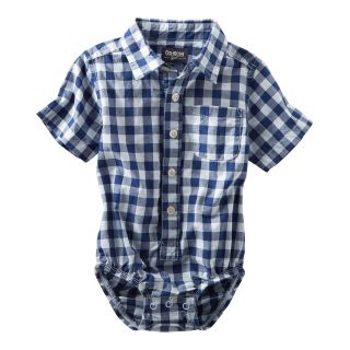 Oshkosh Bgosh Blue and White Plaid Bodysuit   Boys 3m 24m, Boys