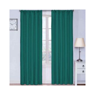 Eclipse Kids Microfiber Rod Pocket Thermal Blackout Curtain Panel, Rich Teal