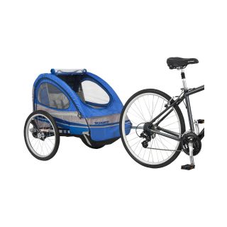 SCHWINN Trailblazer Bicycle Double Trailer, Blue/Gray