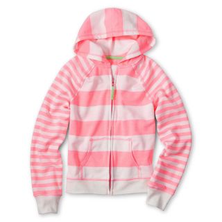 ARIZONA Striped French Terry Hoodie   Girls 6 16 and Plus, Pink, Girls