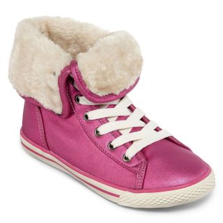 ARIZONA Haylee Girls Faux Fur Lined Sneakers, Pink, Girls