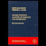 Applied Statistics  Analysis of Variance and Regression