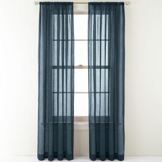 ROYAL VELVET Crushed Voile Rod Pocket Curtain Panel, Zenith Teal