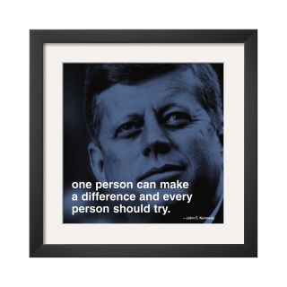 ART John F. Kennedy Make a Difference Framed Print Wall Art