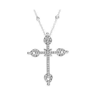 telio by Doris Panos Decorative Silver Tone Cross Pendant, Womens